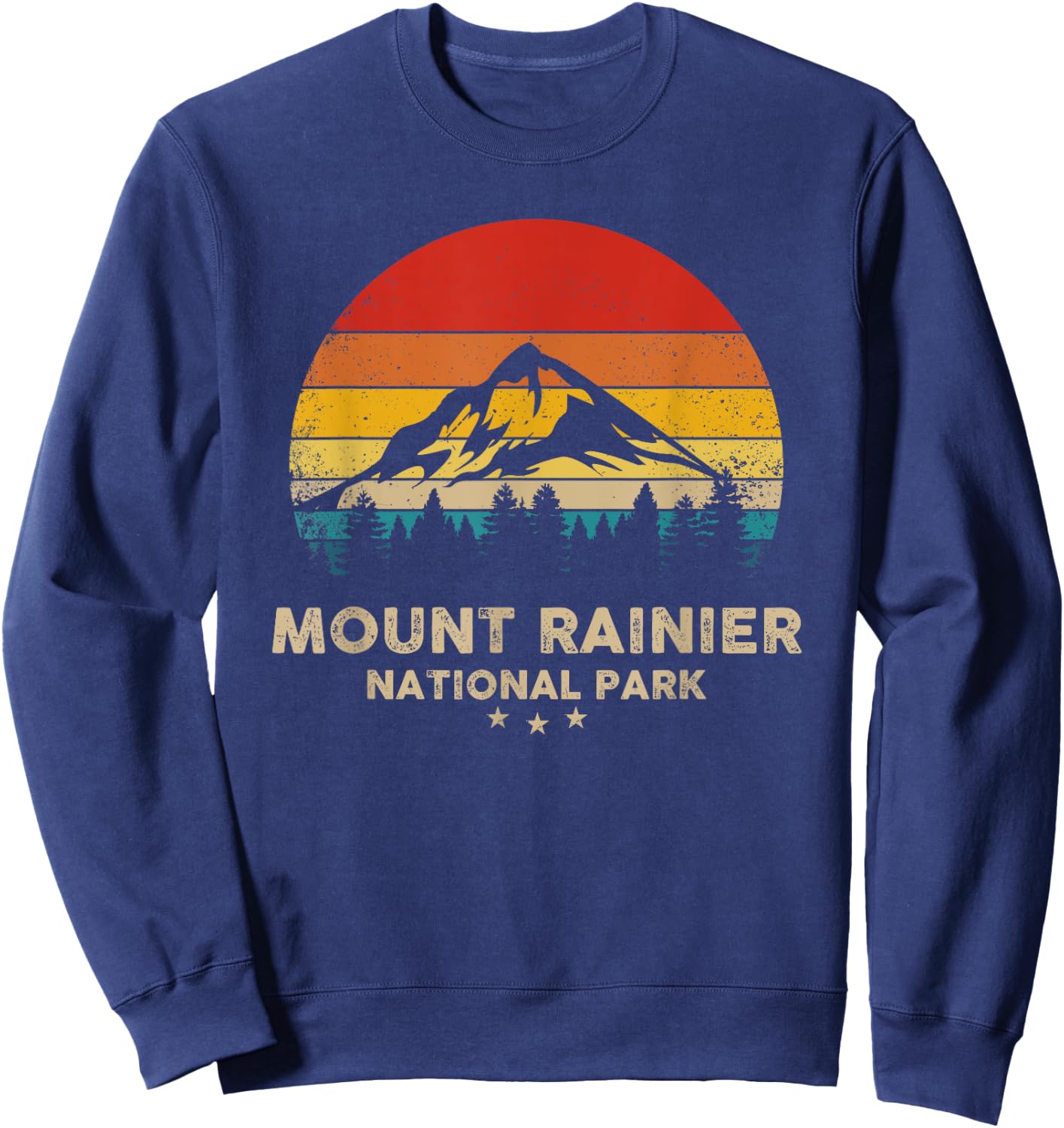 Mount Rainier - National Park Retro Souvenir Sweatshirt - Sweatshirt | Navy