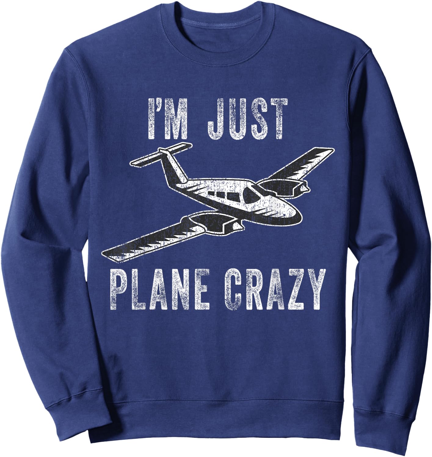 I'm Just Plane Crazy - Funny Airplanes Aircrafts Pilots Kids Sweatshirt - Sweatshirt | Navy