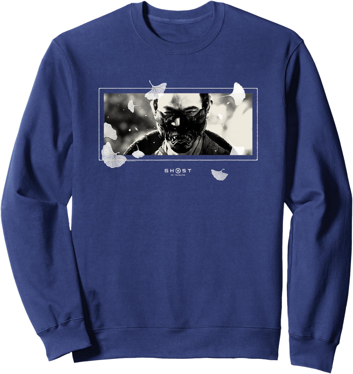 Ghost of Tsushima White Falling Leaves Sweatshirt - Sweatshirt | Navy