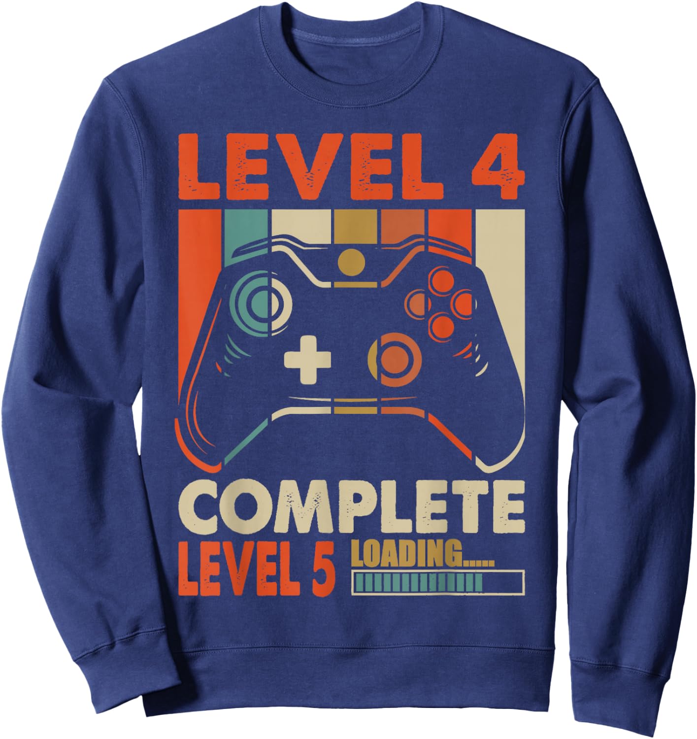 Vintage 4th Year Wedding Anniversary Funny Level 4 Complete Sweatshirt - Sweatshirt | Navy