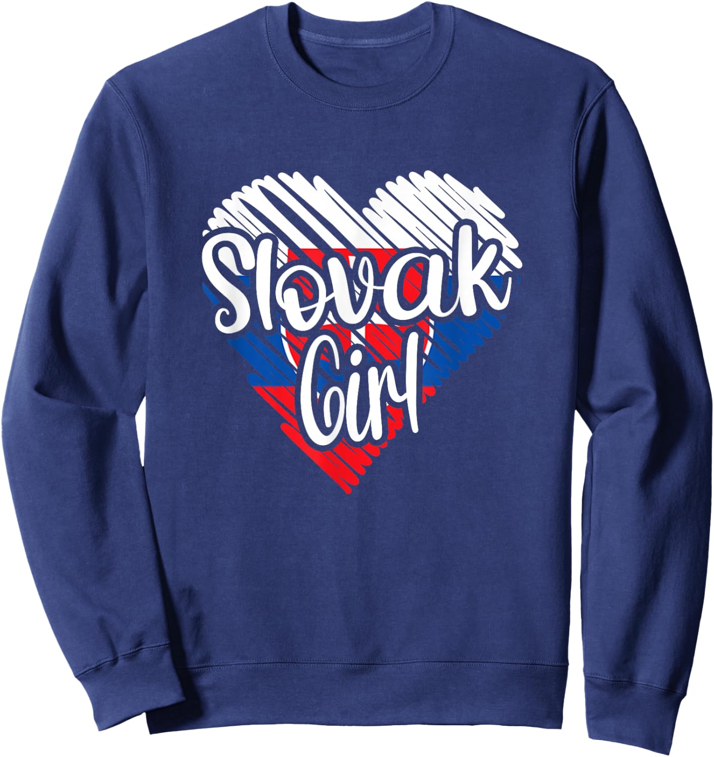 Slovakia For Girl Slovak Heart Flag Slovakia Sweatshirt - Sweatshirt | Navy