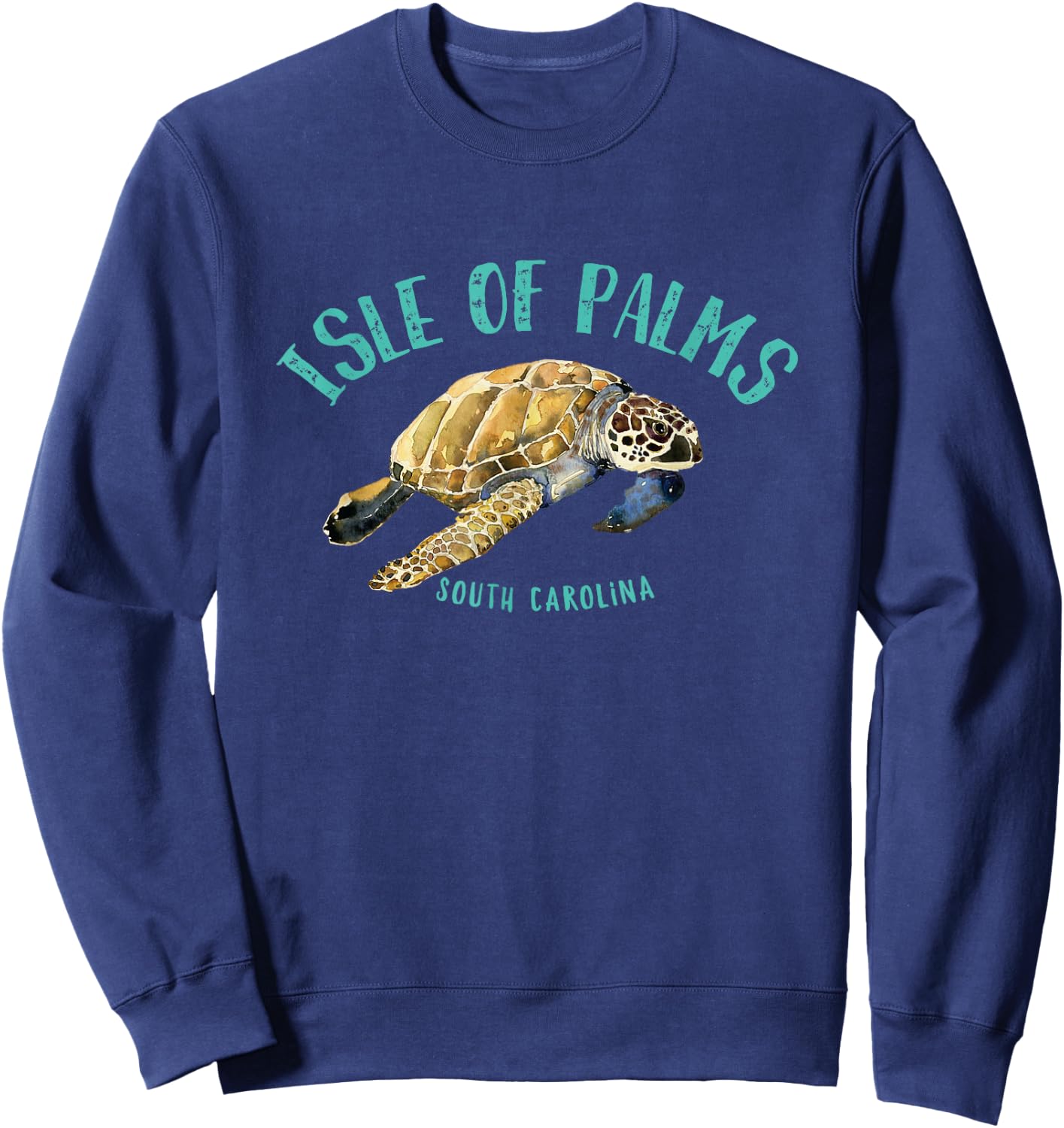 Isle of Palms South Carolina Sea Turtle Design Sweatshirt - Sweatshirt | Navy