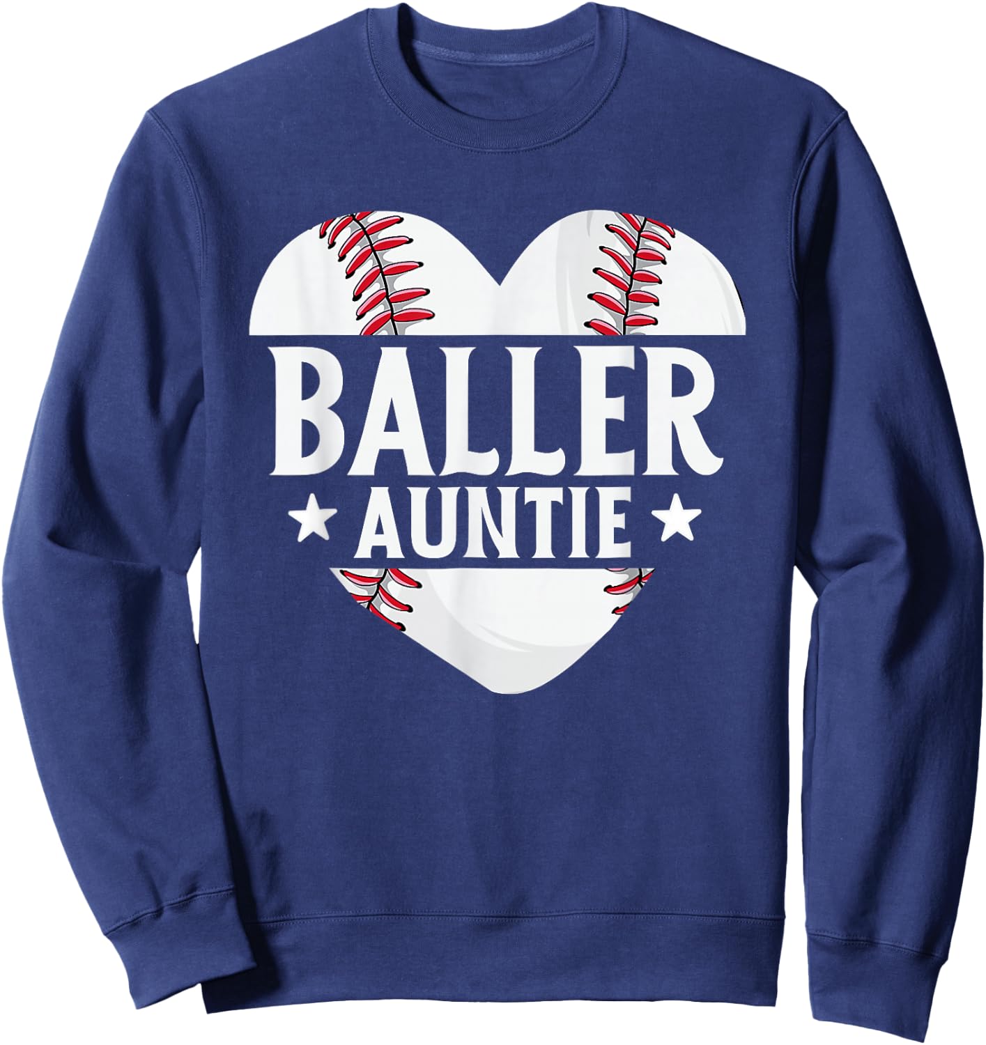 Baseball Aunt Gifts Baller Auntie Mother's Day Mom Women Sweatshirt - Sweatshirt | Navy
