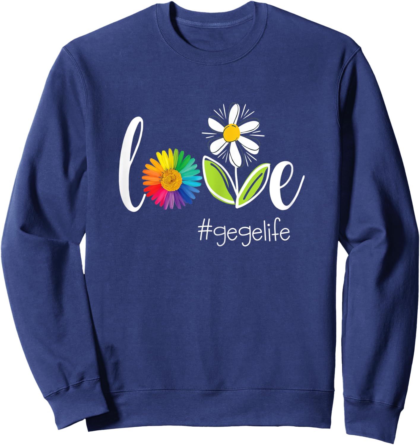 Love Gege Life - Flower Sweatshirt - Sweatshirt | Navy
