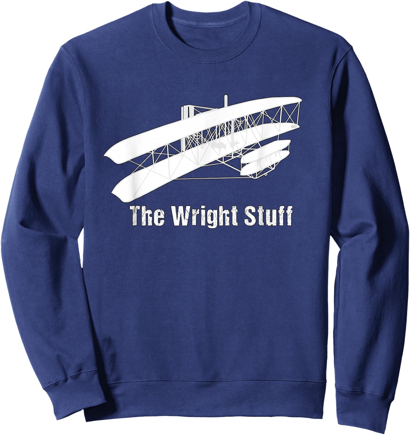 Funny Aviation Shirts-The Wright Stuff Pilot AvGeek Airplane Sweatshirt - Sweatshirt | Navy