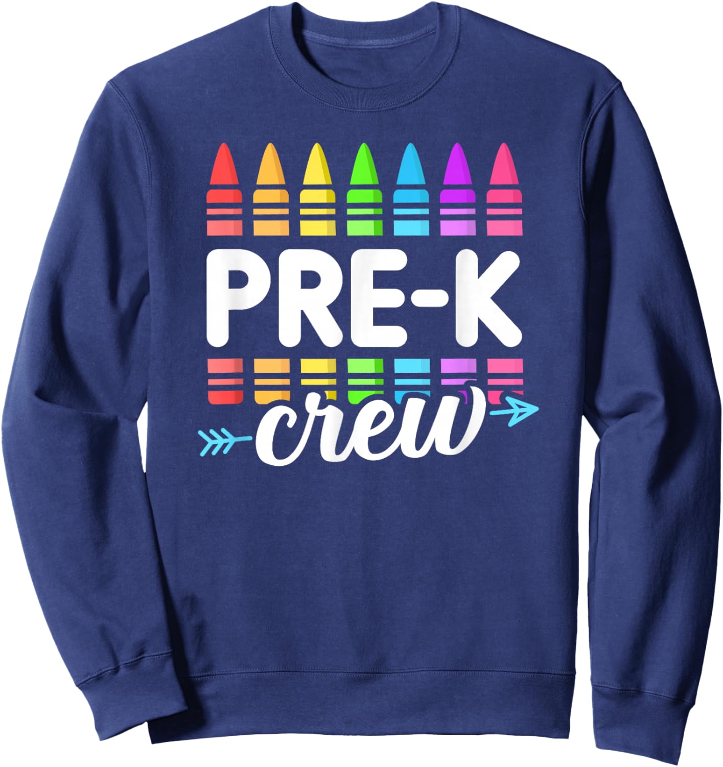 Pre-K Crew Teacher Team Squad Hello Back School Graduation Sweatshirt - Sweatshirt | Navy
