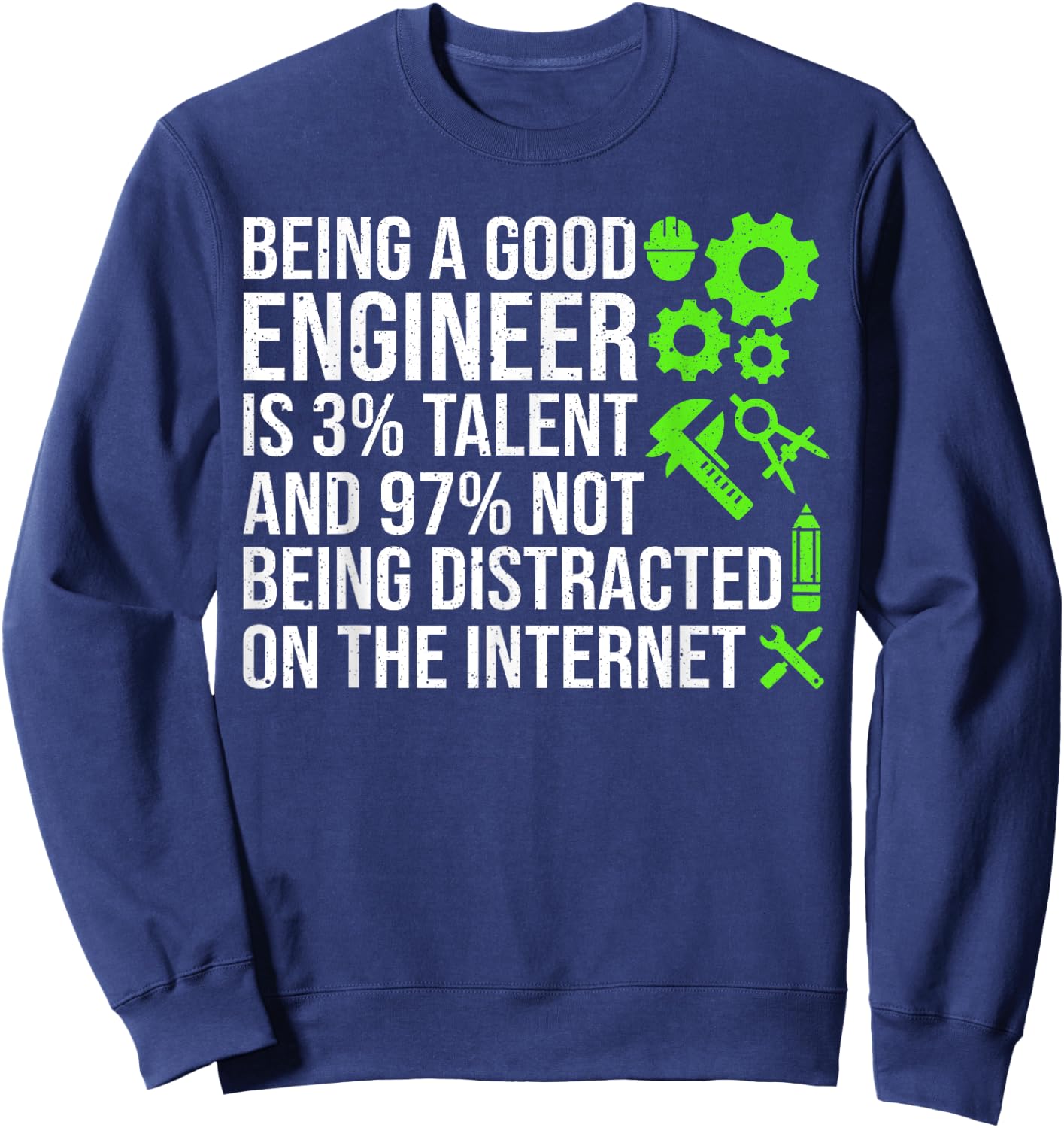 Funny Engineer Art Men Women Mechanical Engineering Lovers Sweatshirt - Sweatshirt | Navy