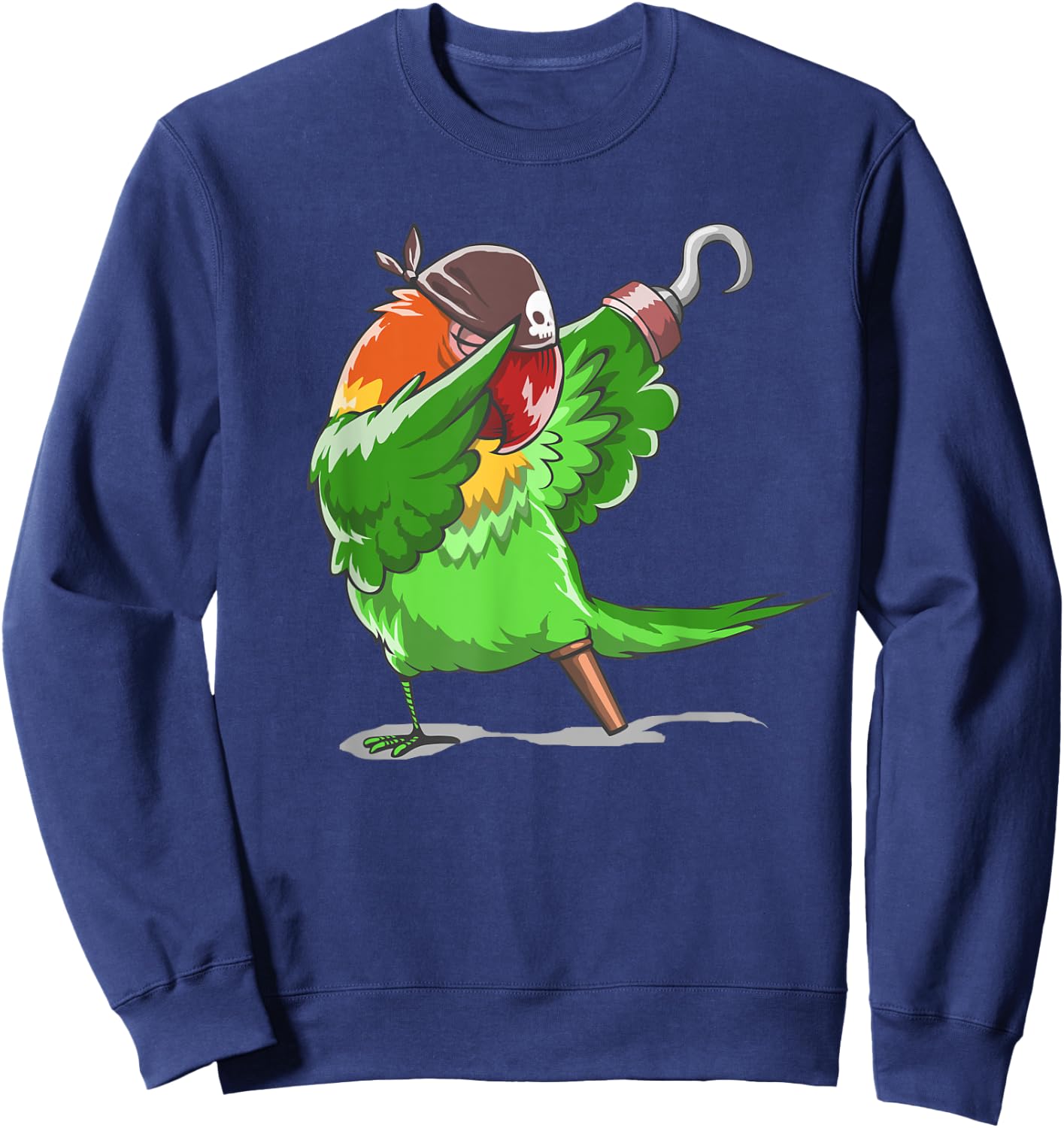 Dabbing Pirate Parrot , Gasparilla Parade Art Sweatshirt - Sweatshirt | Navy