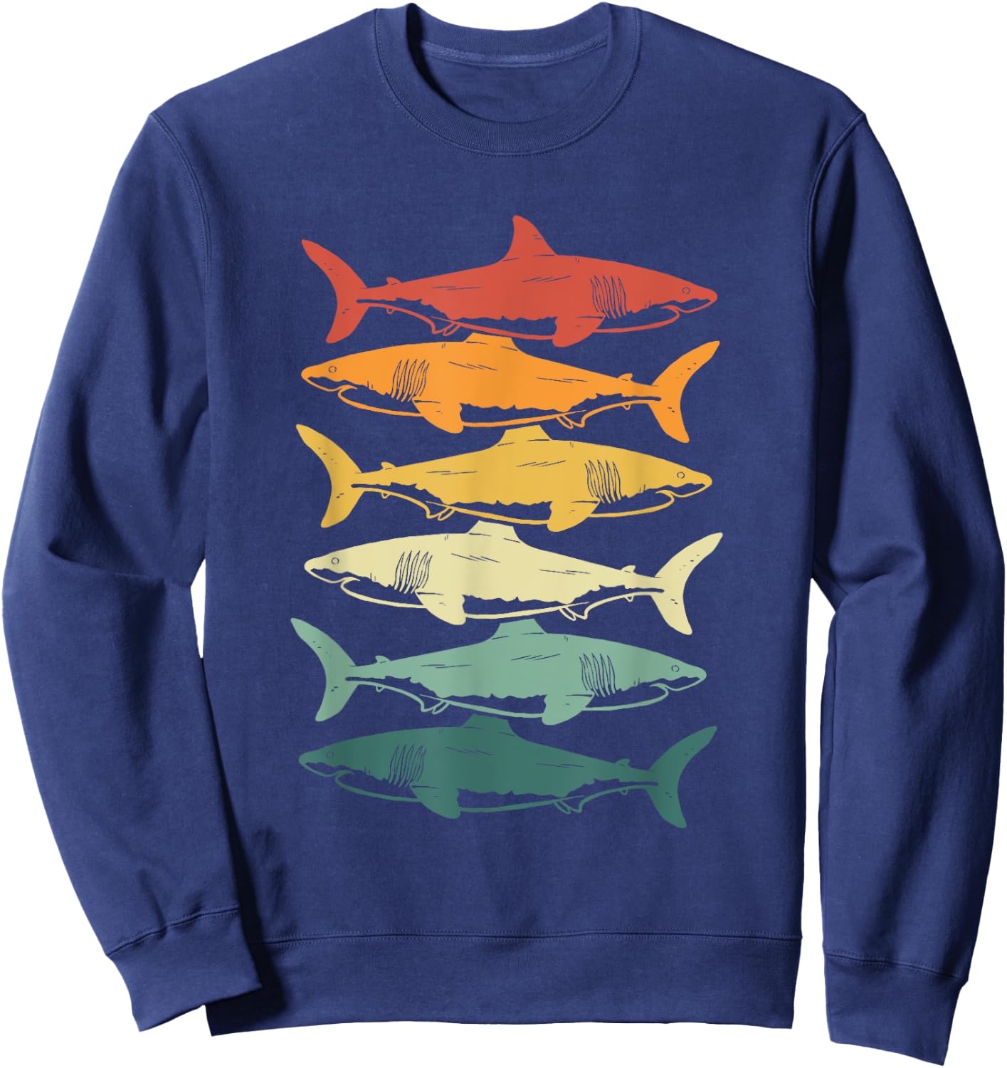 Retro Sharks For Shark Lover Sweatshirt - Sweatshirt | Navy