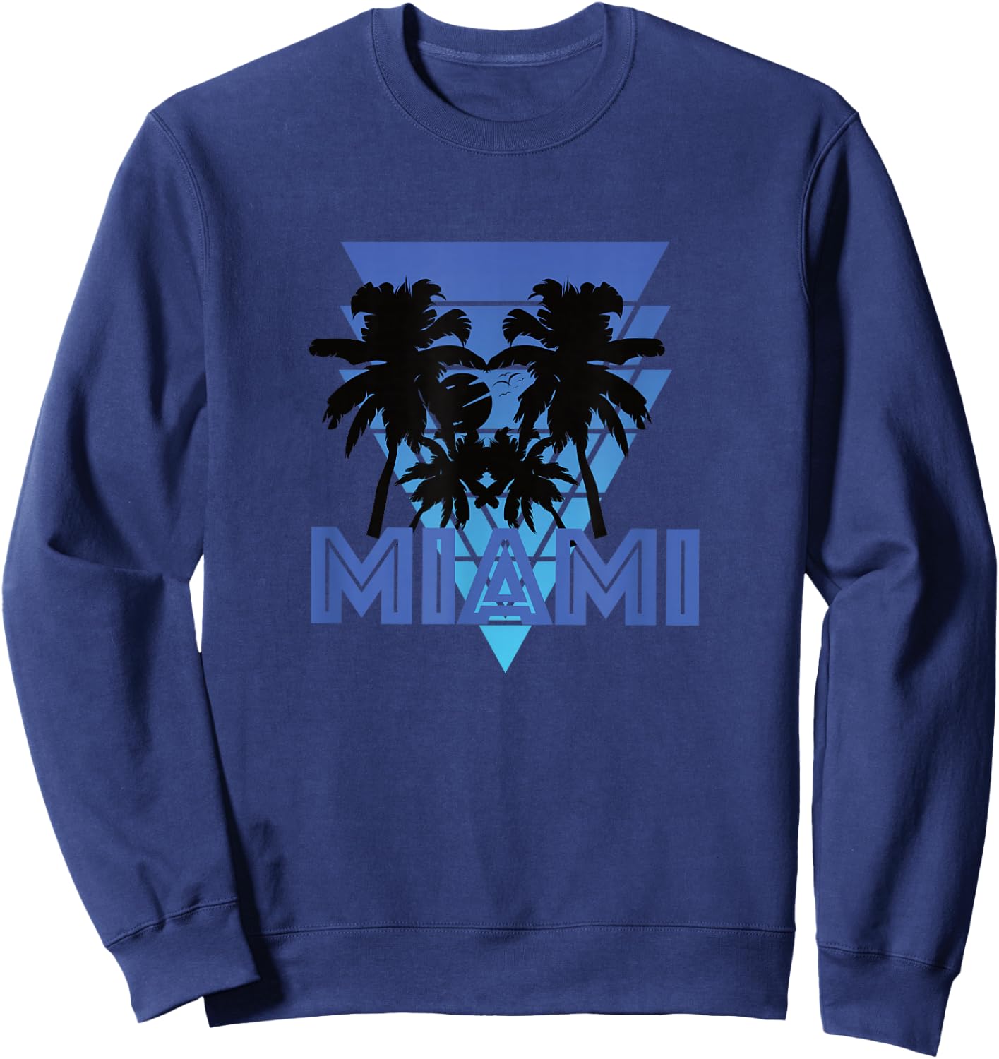 Retro Florida MIAMI vintage palm trees Sweatshirt - Sweatshirt | Navy