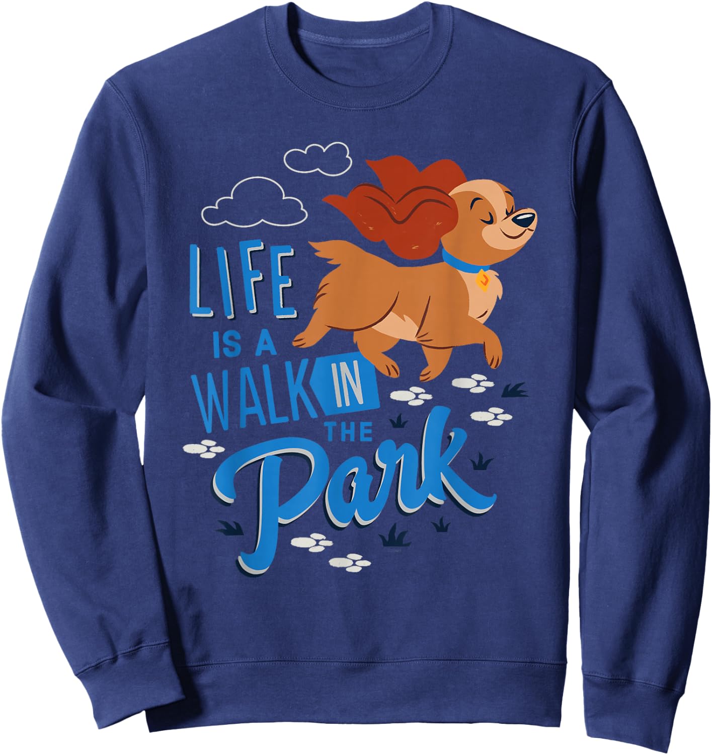 Disney Dogs Lady Life is a Walk in the Park Sweatshirt - Sweatshirt | Navy