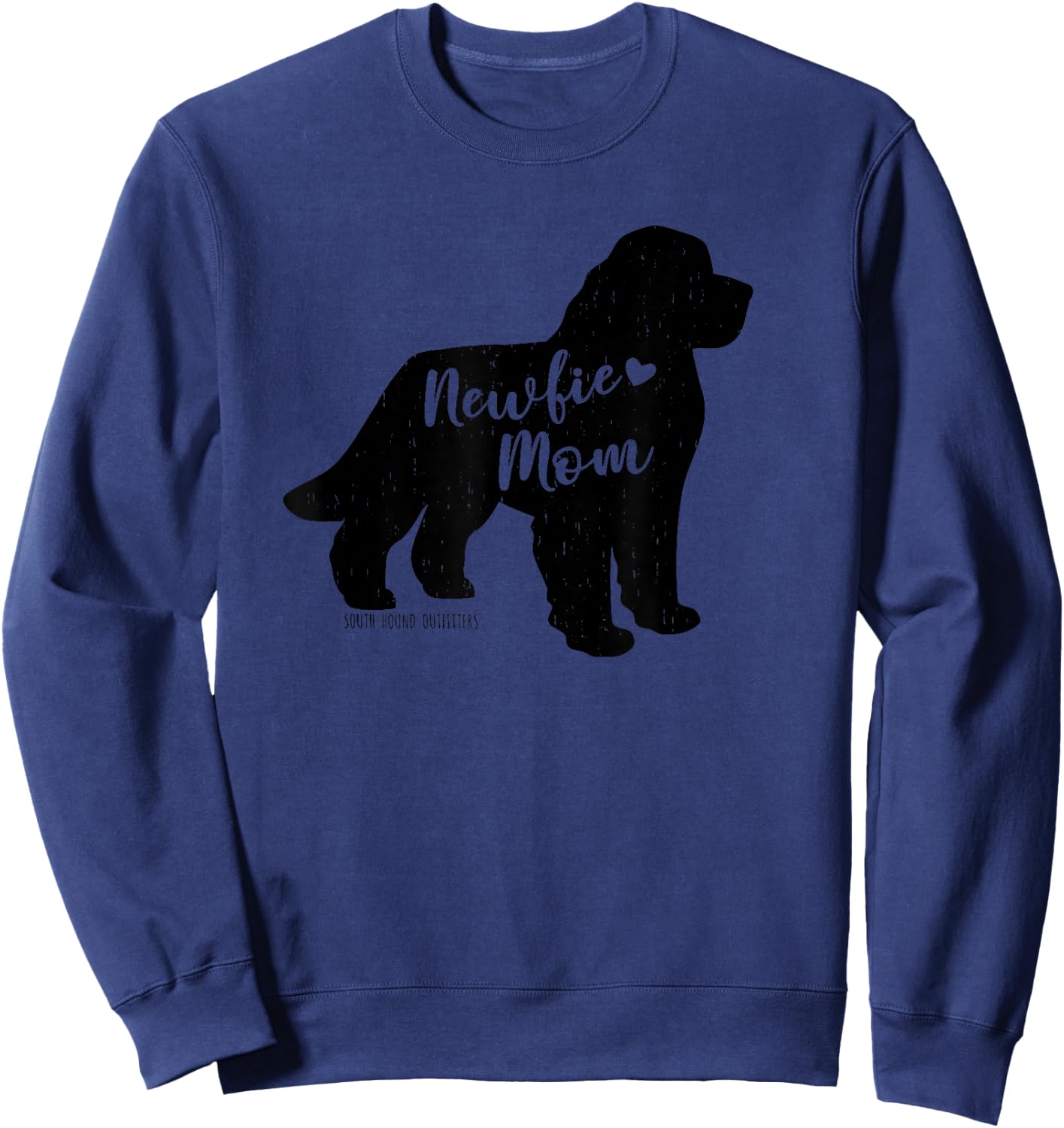 Newfie Mom, Newfoundland Dog Silhouette Sweatshirt - Sweatshirt | Navy