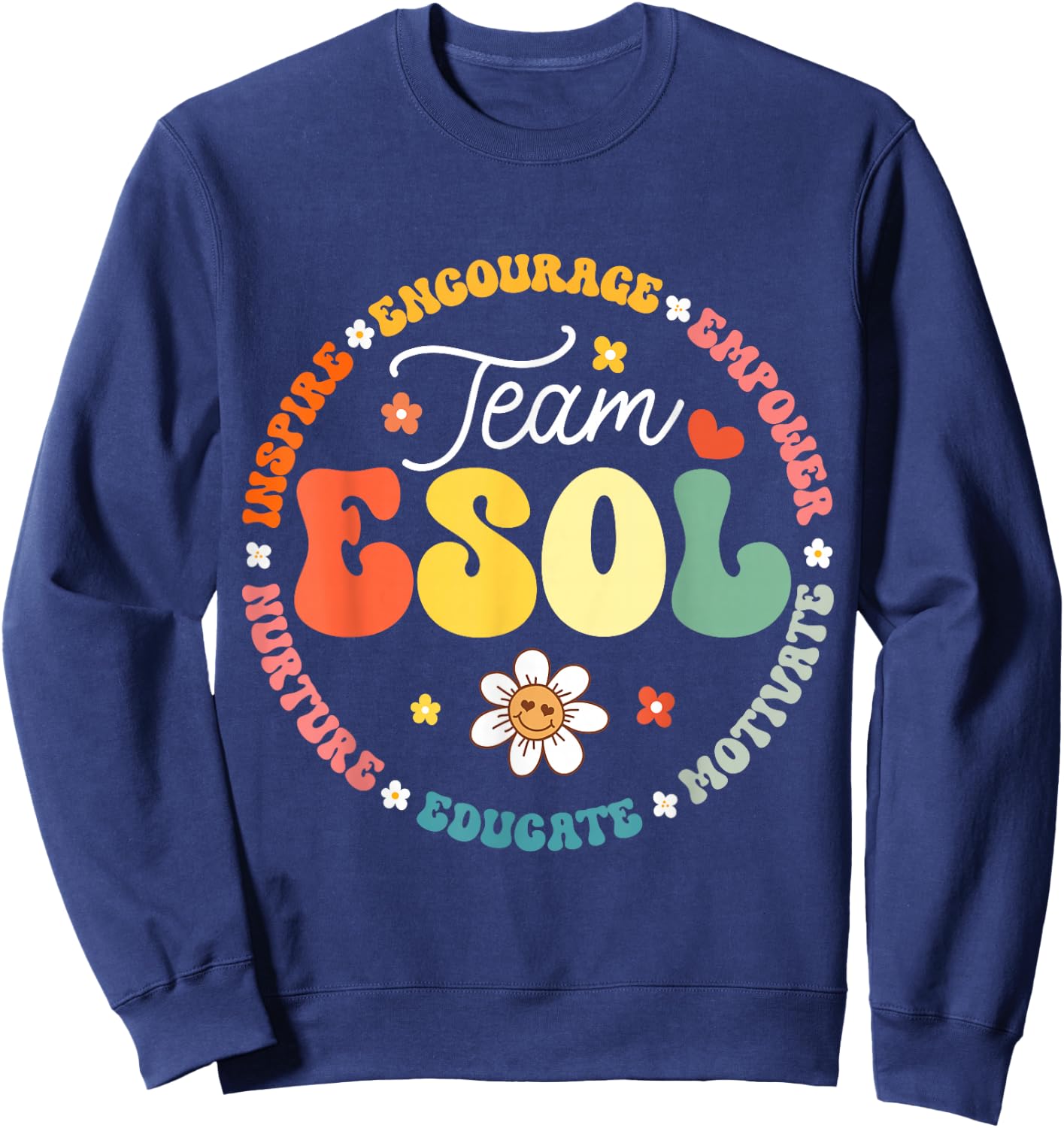 Team ESOL Teachers and Students Back To School Squad Sweatshirt - Sweatshirt | Navy