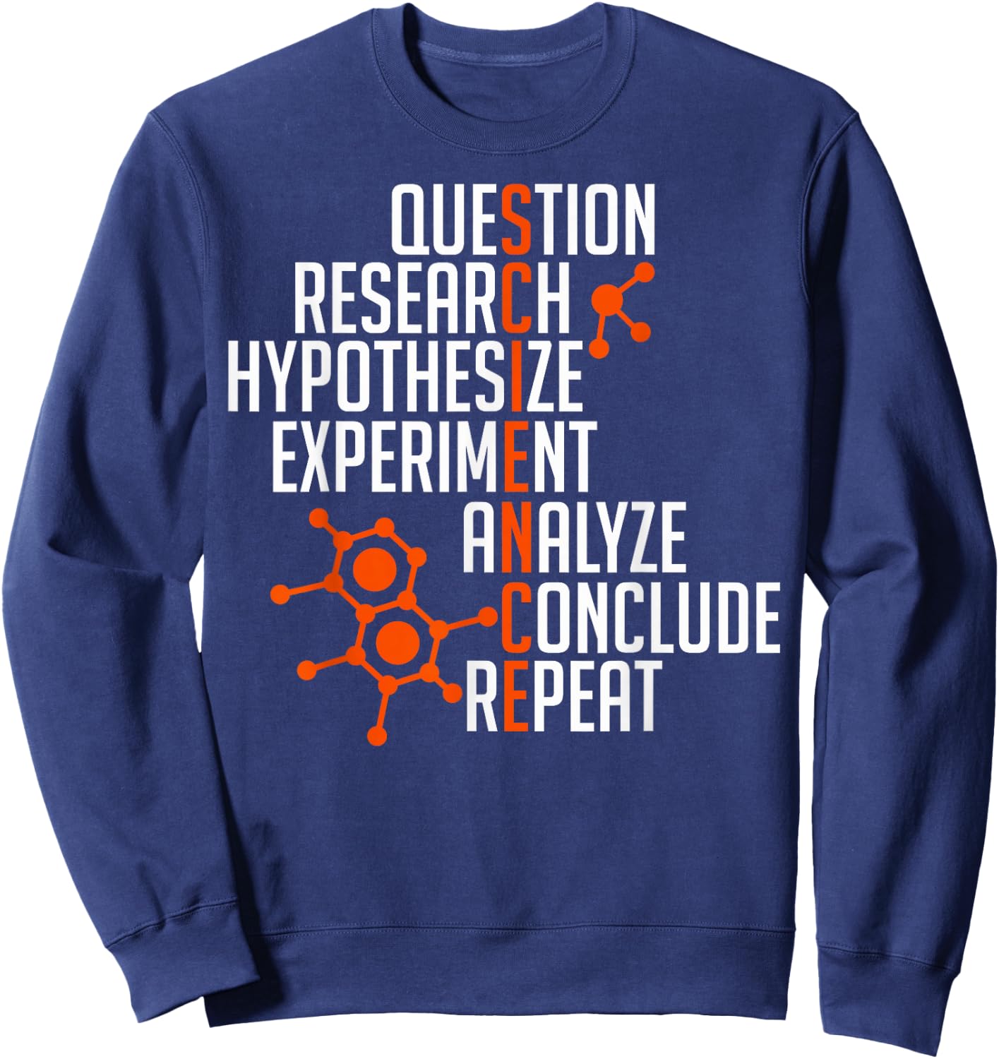 Scientific Method Crossword Shirt Sweatshirt - Sweatshirt | Navy