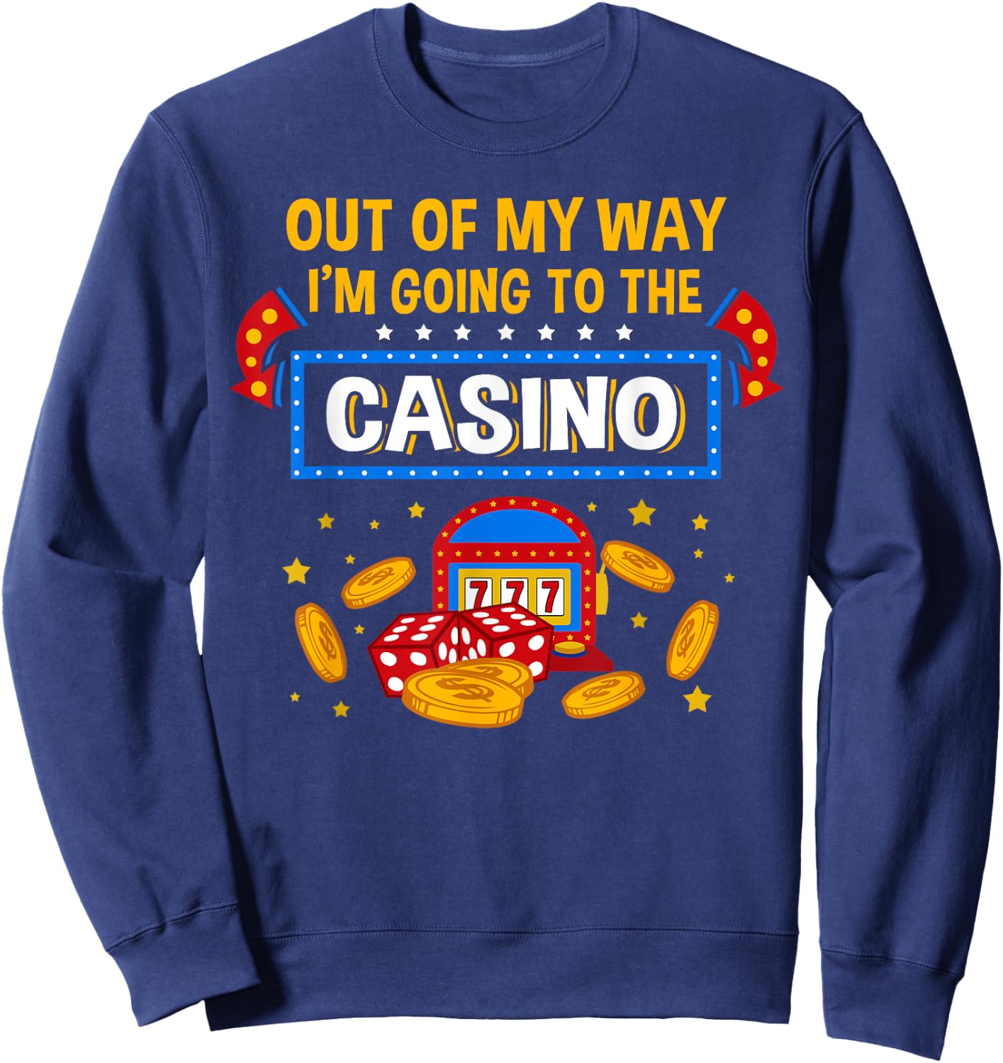 Funny Casino Design Women Casino Gambler Gambling Sweatshirt - Sweatshirt | Navy