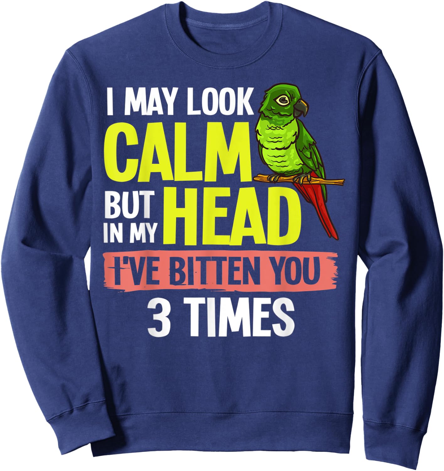 Green Cheeked Conure Cheek Bird Sweatshirt - Sweatshirt | Navy