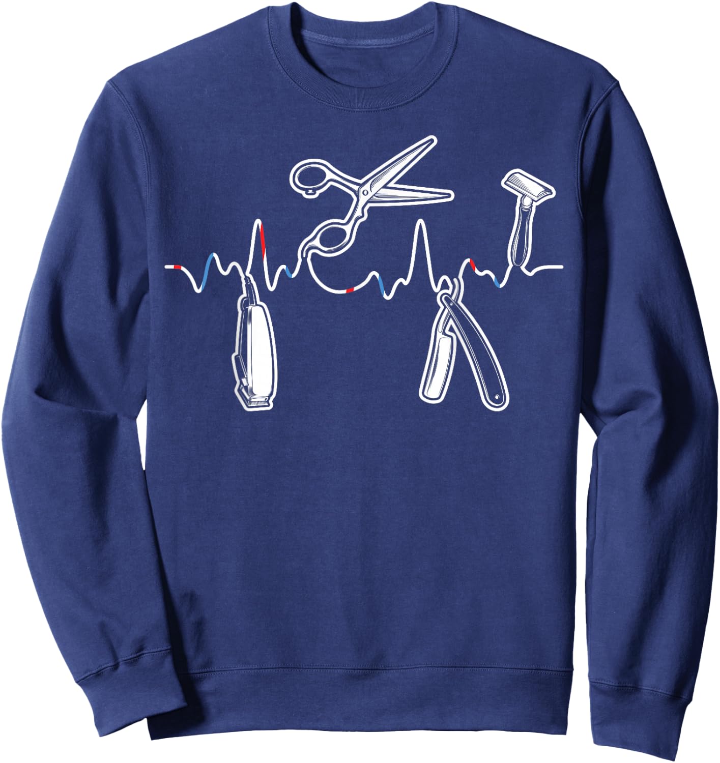 Barbers Hair Retro Barber Lifeline Barbershop Men Women Sweatshirt - Sweatshirt | Navy