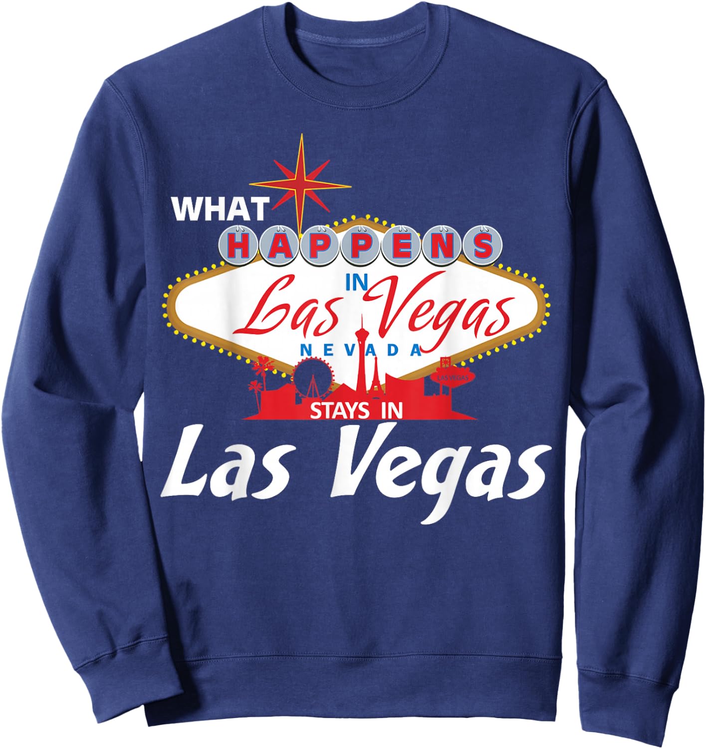 New LAS VEGAS Love T shirt for Holidays in Vegas Sweatshirt - Sweatshirt | Navy
