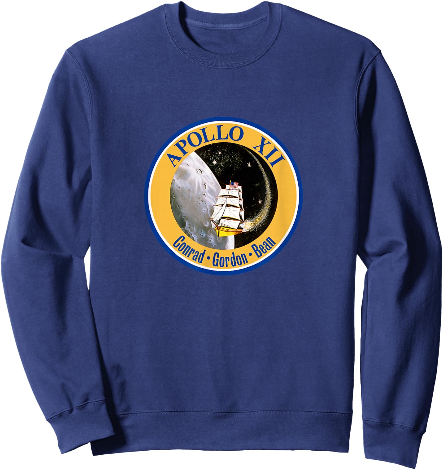 Apollo 12 Mission Patch Insignia Space Exploration Sweatshirt - Sweatshirt | Navy