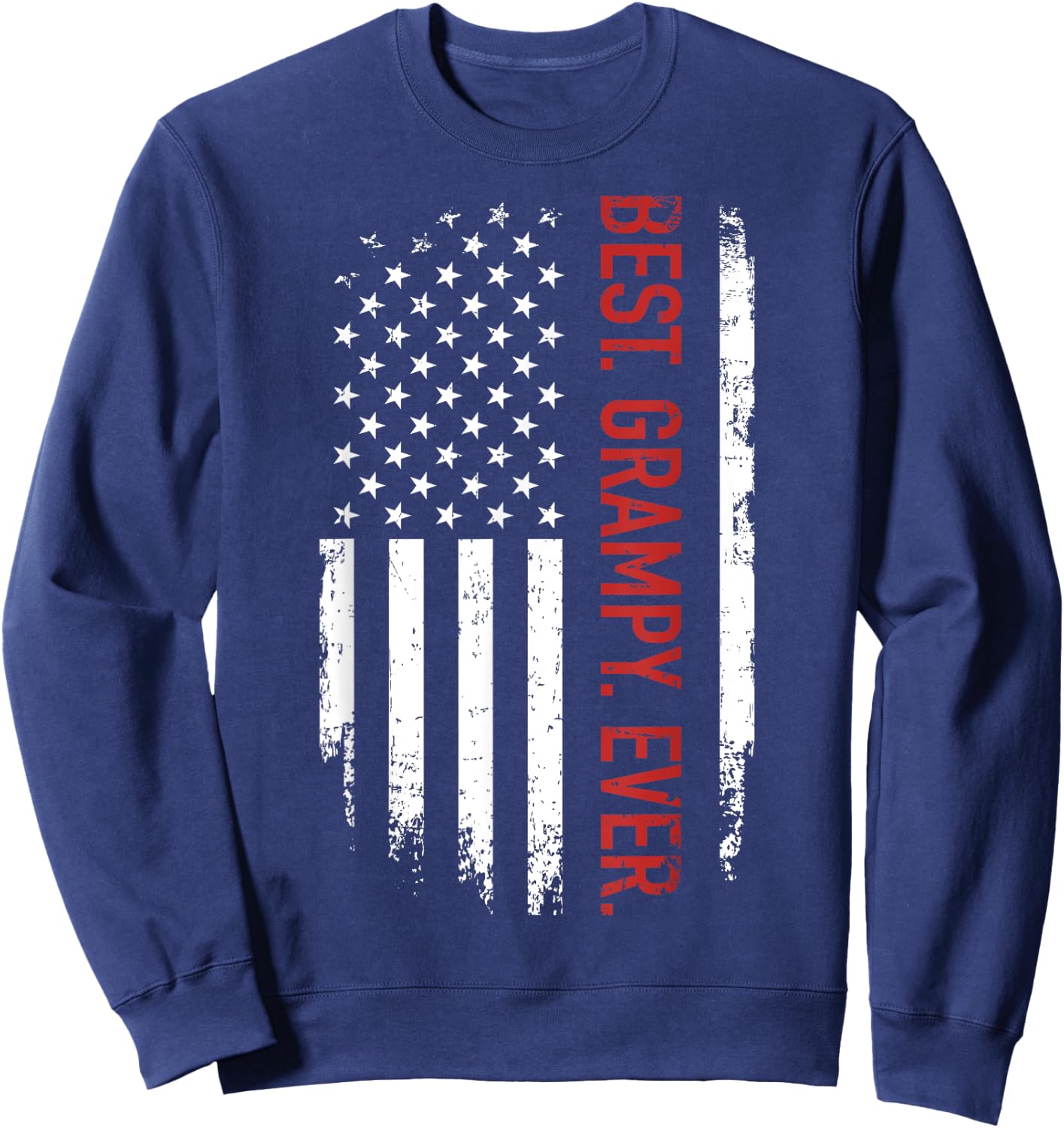 Best grampy ever with us american flag vintage for grandpa Men Sweatshirt - Sweatshirt | Navy