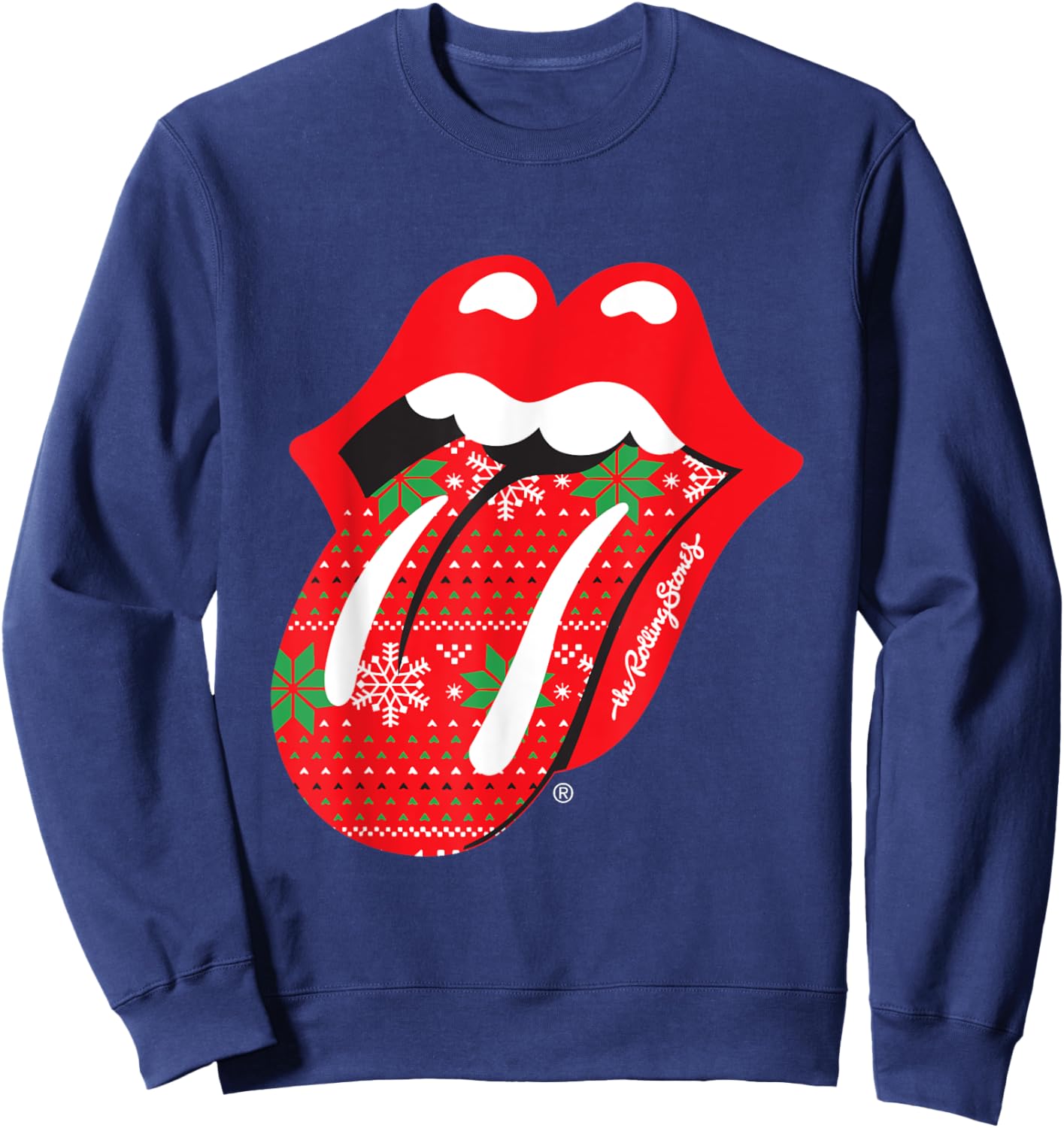 Rolling Stones Christmas Tongue Sweatshirt - Sweatshirt | Navy