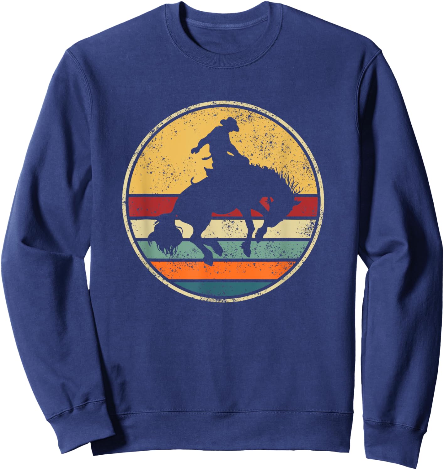Western Riding Rodeo Horse Cowboy Retro Vintage Outfit Sweatshirt - Sweatshirt | Navy