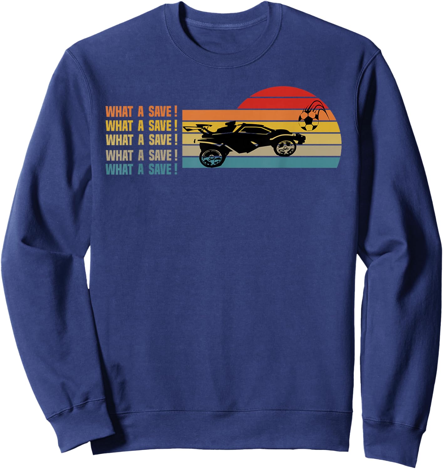 What a Rescue Vintage Retro Rocket Football car League Sweatshirt - Sweatshirt | Navy