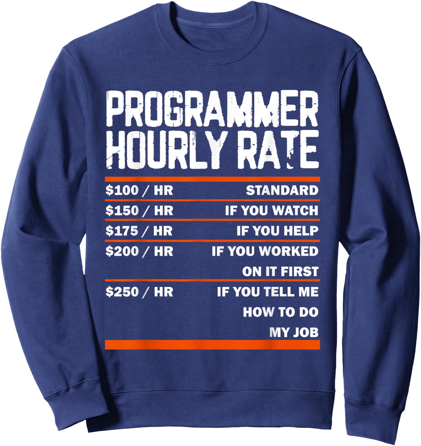 Programming Coding Programmer Hourly Rate Coder Sweatshirt - Sweatshirt | Navy