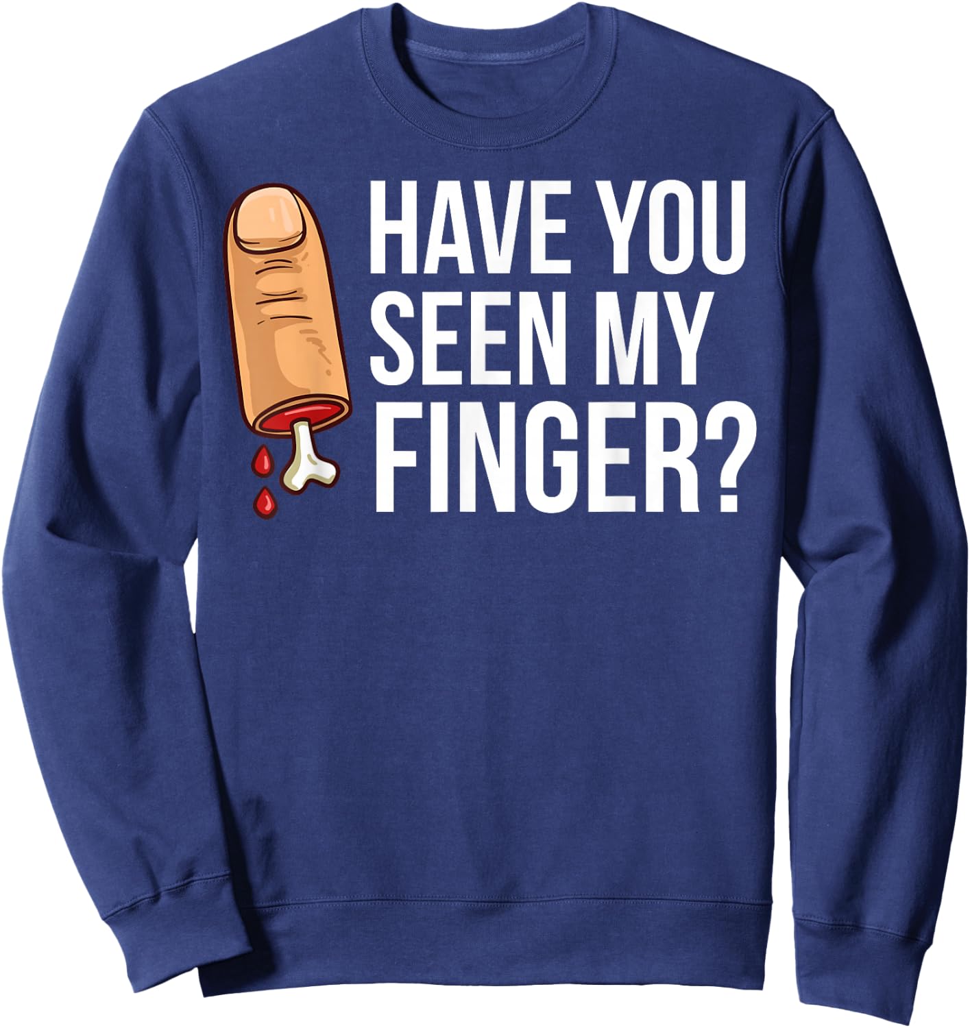 Missing Finger Prosthetic Amputation Recovery Sweatshirt - Sweatshirt | Navy