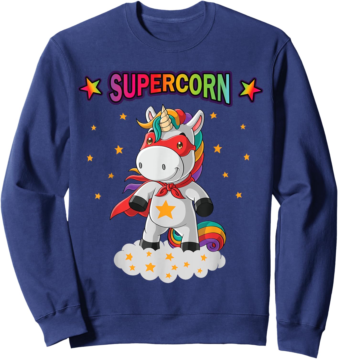 Unicorn Superhero Supercorn Hero Boys Girls Gift Sweatshirt - Sweatshirt | Navy