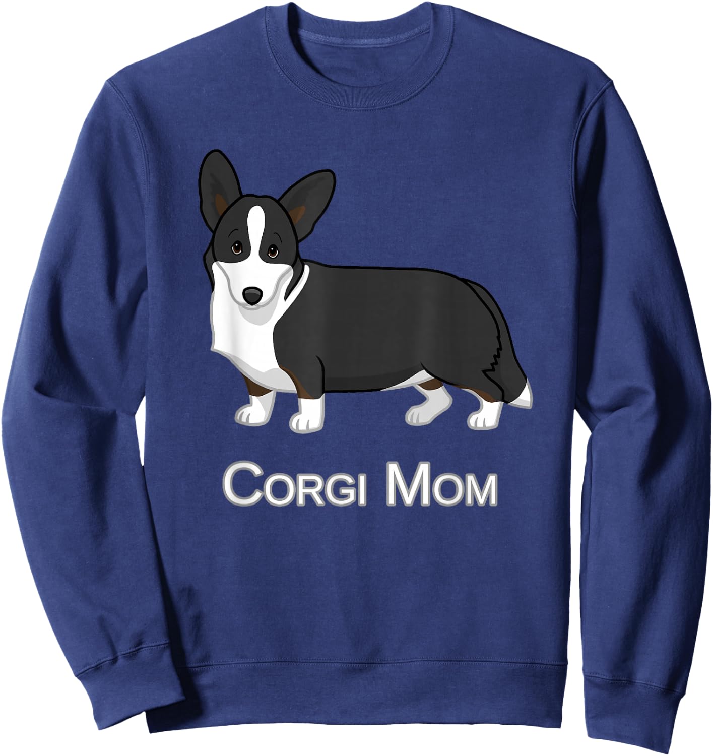Cute Black Cardigan Welsh Corgi Mom Dog Lover Sweatshirt - Sweatshirt | Navy