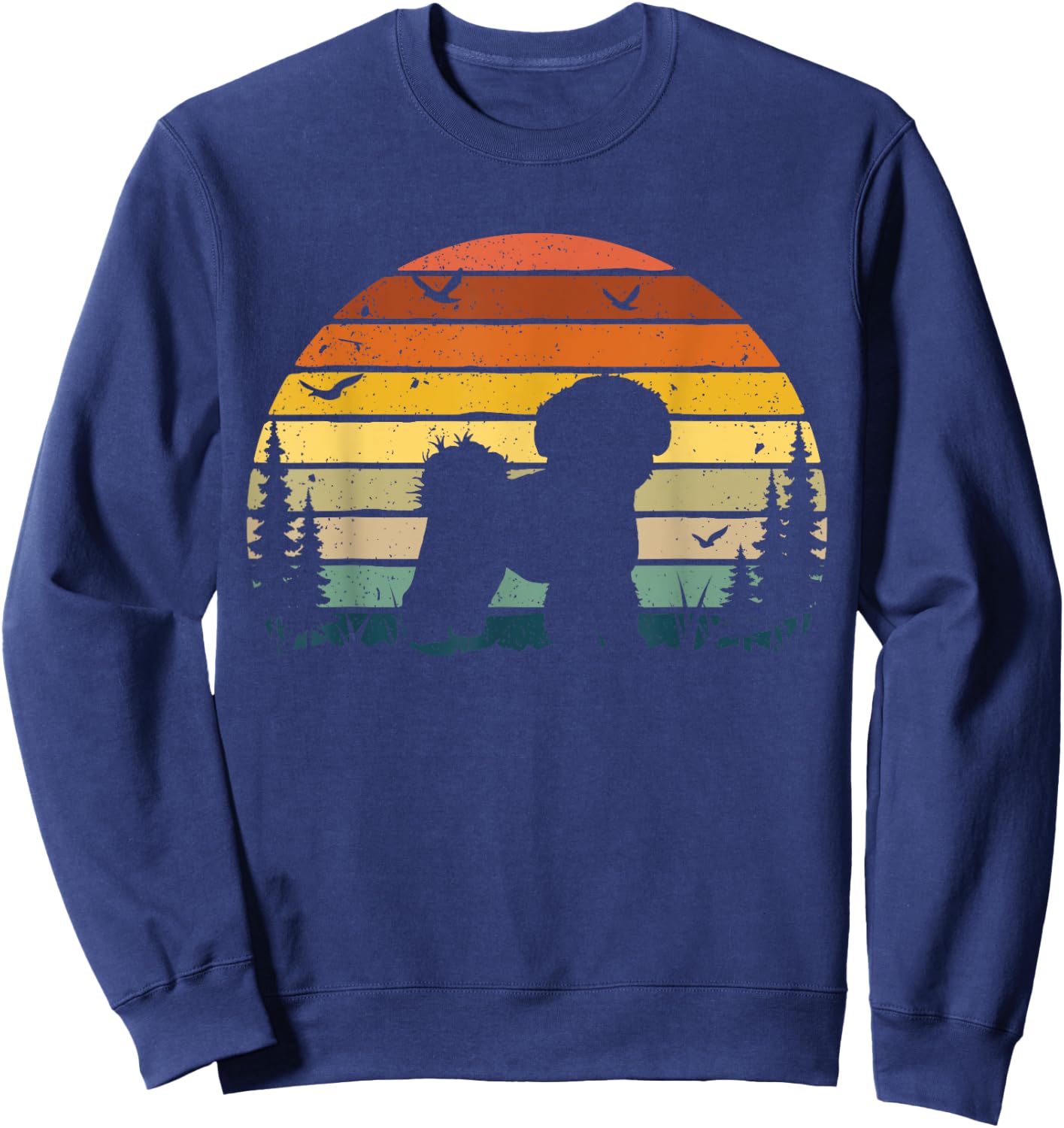 Shichon Vintage Retro Mom Dad Dog Sweatshirt - Sweatshirt | Navy