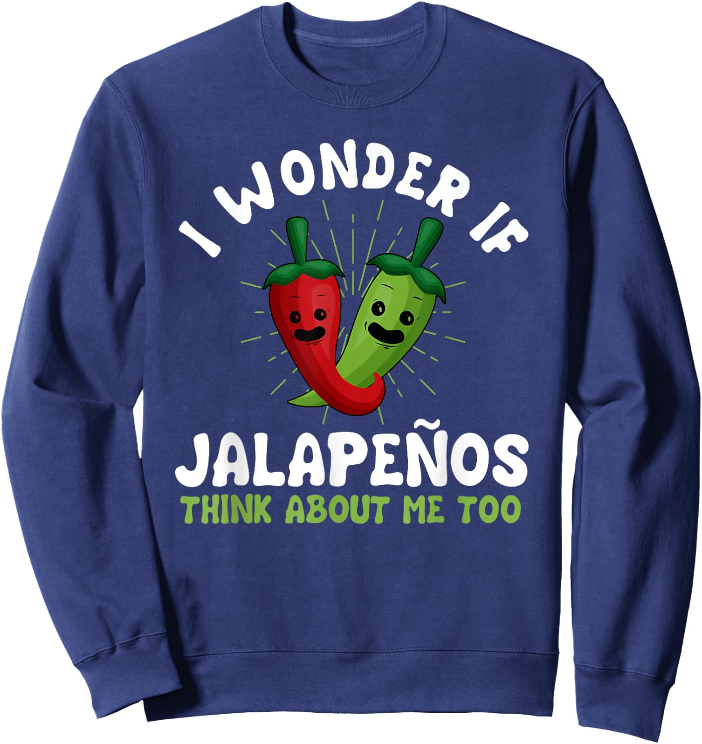 Funny Jalapeno Design Chili Pepper Sweatshirt - Sweatshirt | Navy