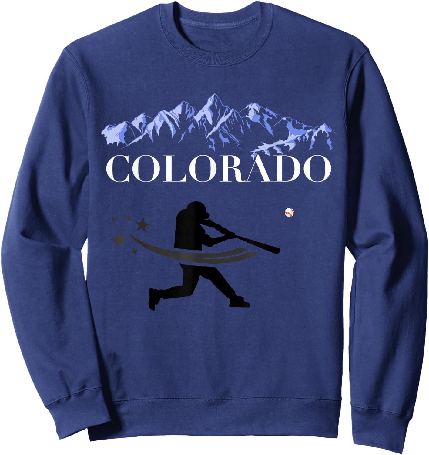 Colorado Rocky Mountain Baseball Player Design Sweatshirt - Sweatshirt | Navy