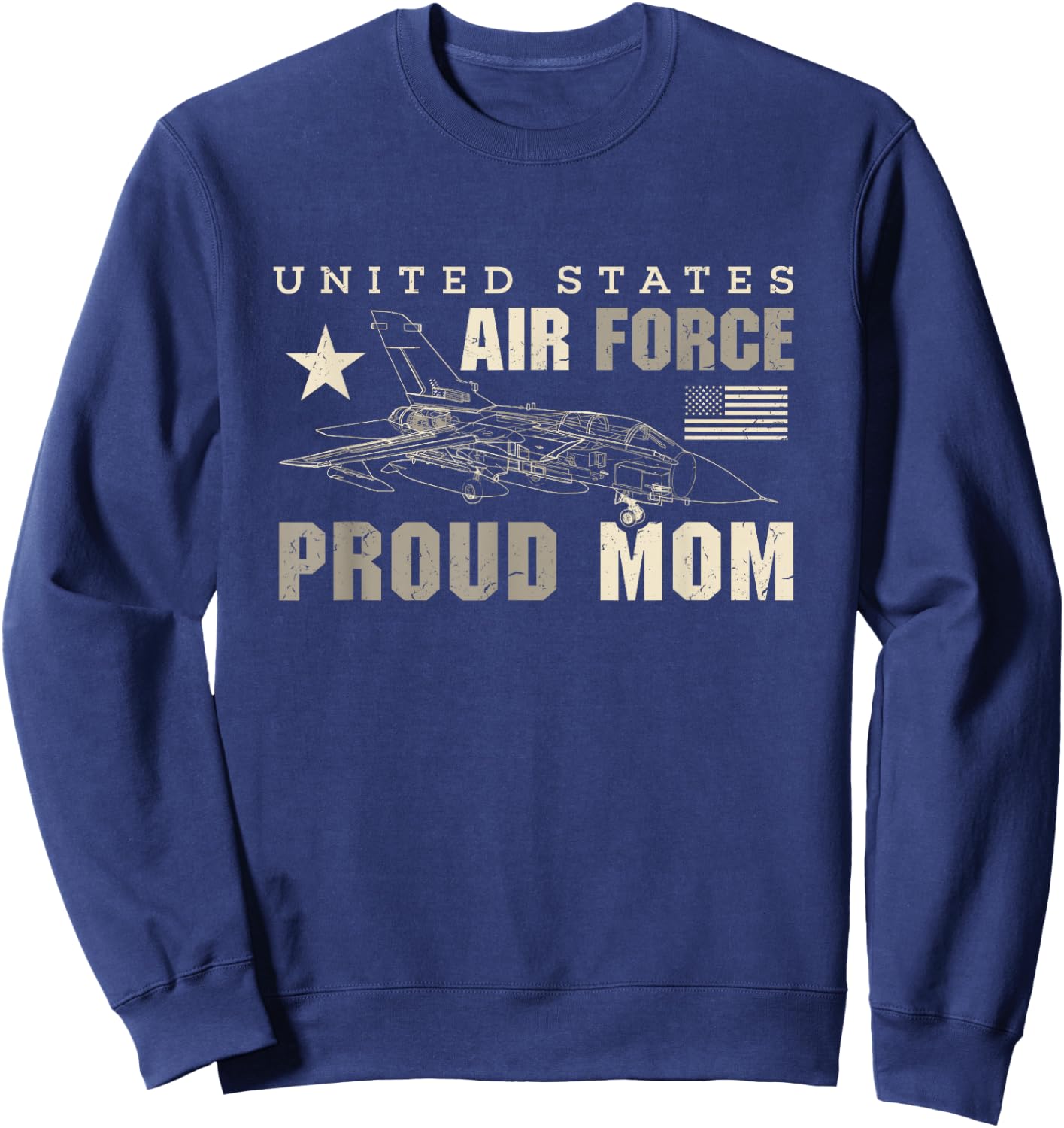 Proud US Air Force Mom United States Air Force Sweatshirt - Sweatshirt | Navy