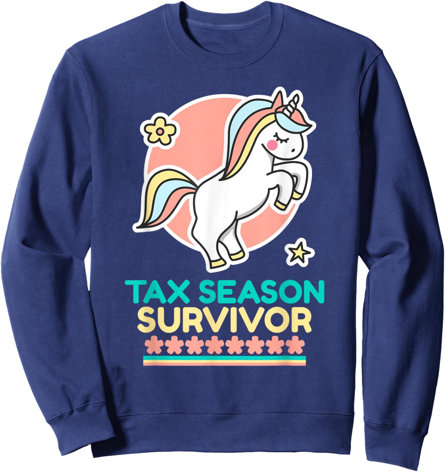 Cute Unicorn Tax Season Survivor Sweatshirt - Sweatshirt | Navy