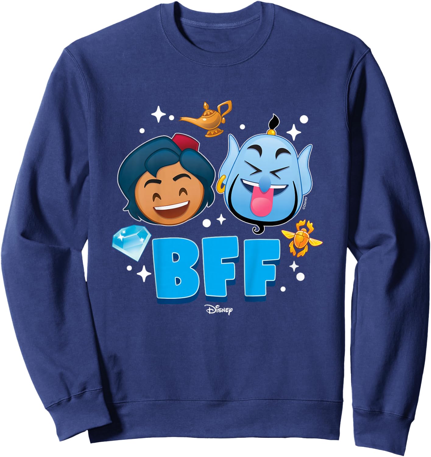 Kids Disney Emoji - Aladdin And Genie BFF Sweatshirt - Sweatshirt | Navy