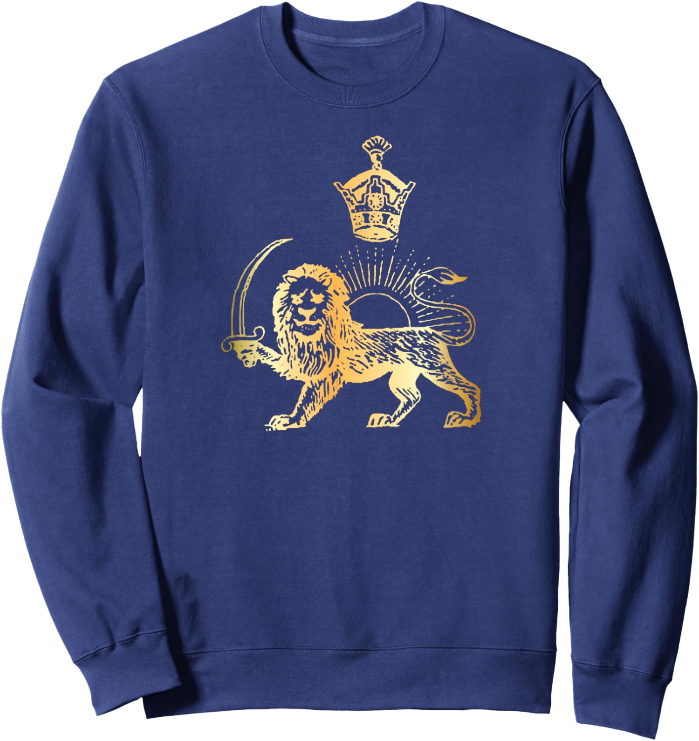 Persian Flag Iranian Lion Sun and Crown Iran Persia Sweatshirt - Sweatshirt | Navy