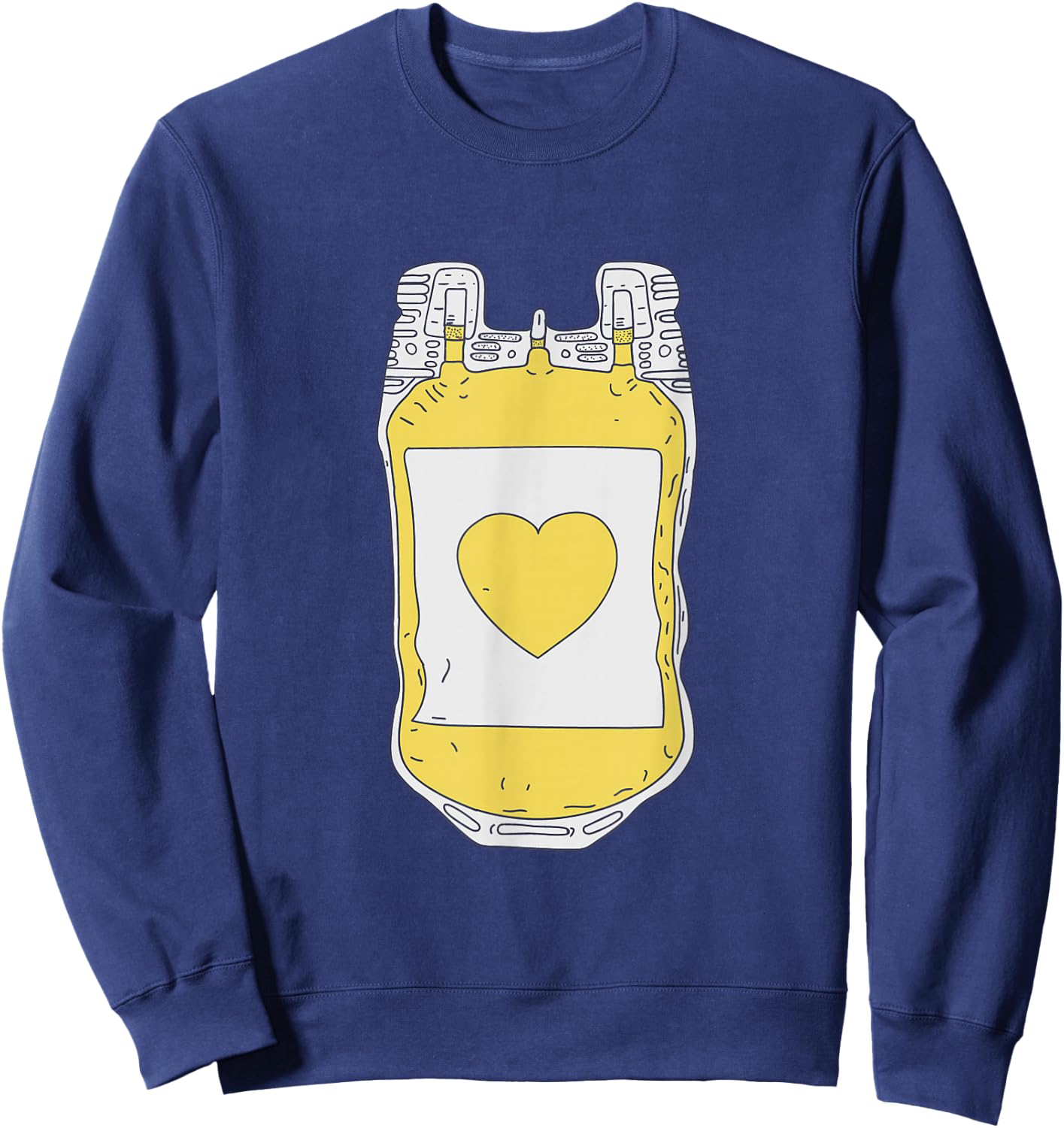 Plasma Donor - Yellow Heart - Plasma Chemist Sweatshirt - Sweatshirt | Navy