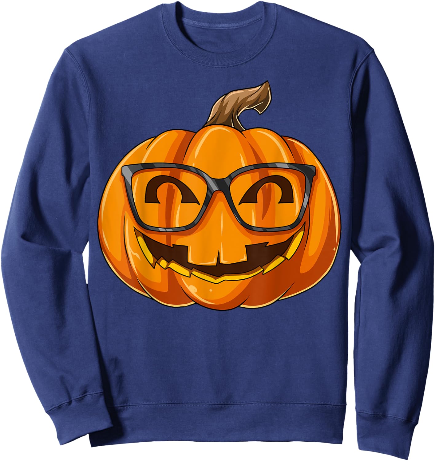 Nerdy Pumpkin Nerd Halloween Pumpkin Nerd Glasses Sweatshirt - Sweatshirt | Navy