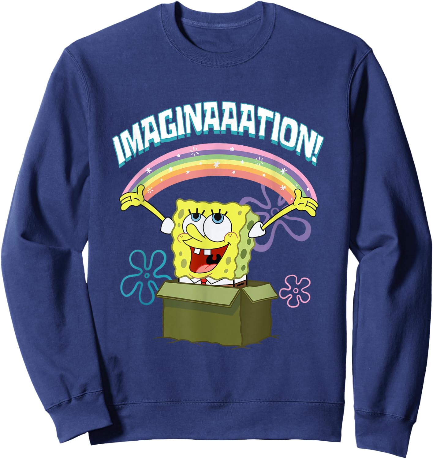 Mademark x SpongeBob SquarePants - SpongeBob SquarePants Imaginaaation Box Funny Sweatshirt - Sweatshirt | Navy