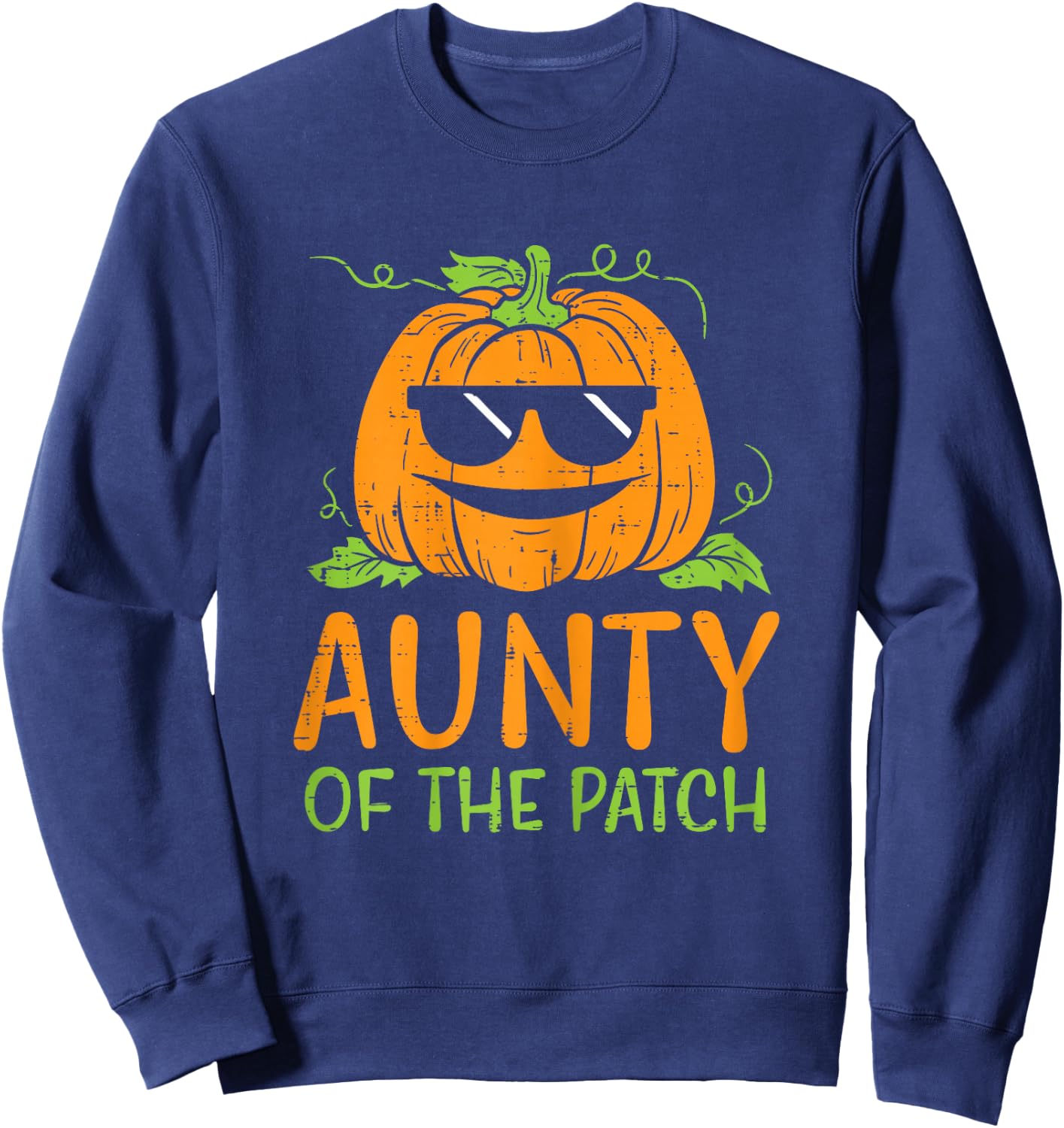 Pumpkin Aunty Of Patch Halloween Family Aunt Auntie Women Sweatshirt - Sweatshirt | Navy
