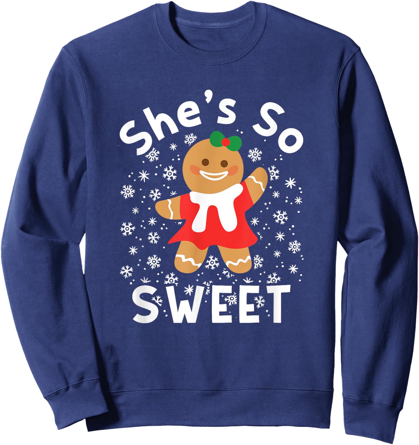 Gingerbread Man Woman Couples Christmas Holiday Matching Sweatshirt - Sweatshirt | Navy