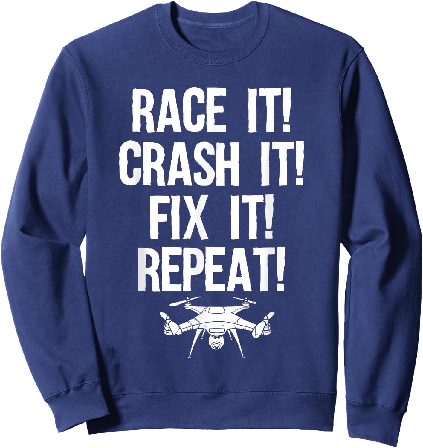 Funny Drone Art Women Boys Drone Racing Drone Pilot Sweatshirt - Sweatshirt | Navy