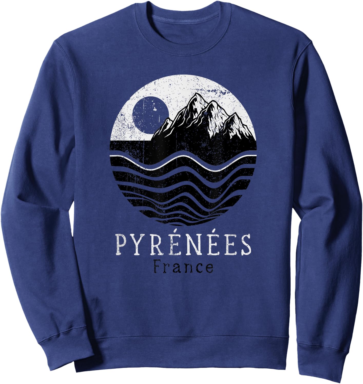 Pyrenees Vintage Mountains Hiking Camping France Retro Sweatshirt - Sweatshirt | Navy