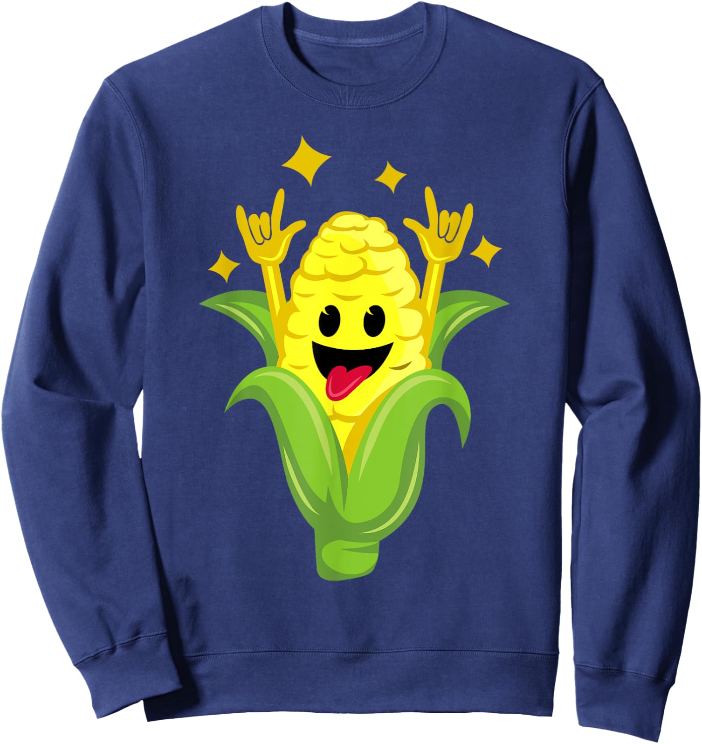 Funny Corn Design Women Corn On Cob Dancing Farmers Sweatshirt - Sweatshirt | Navy
