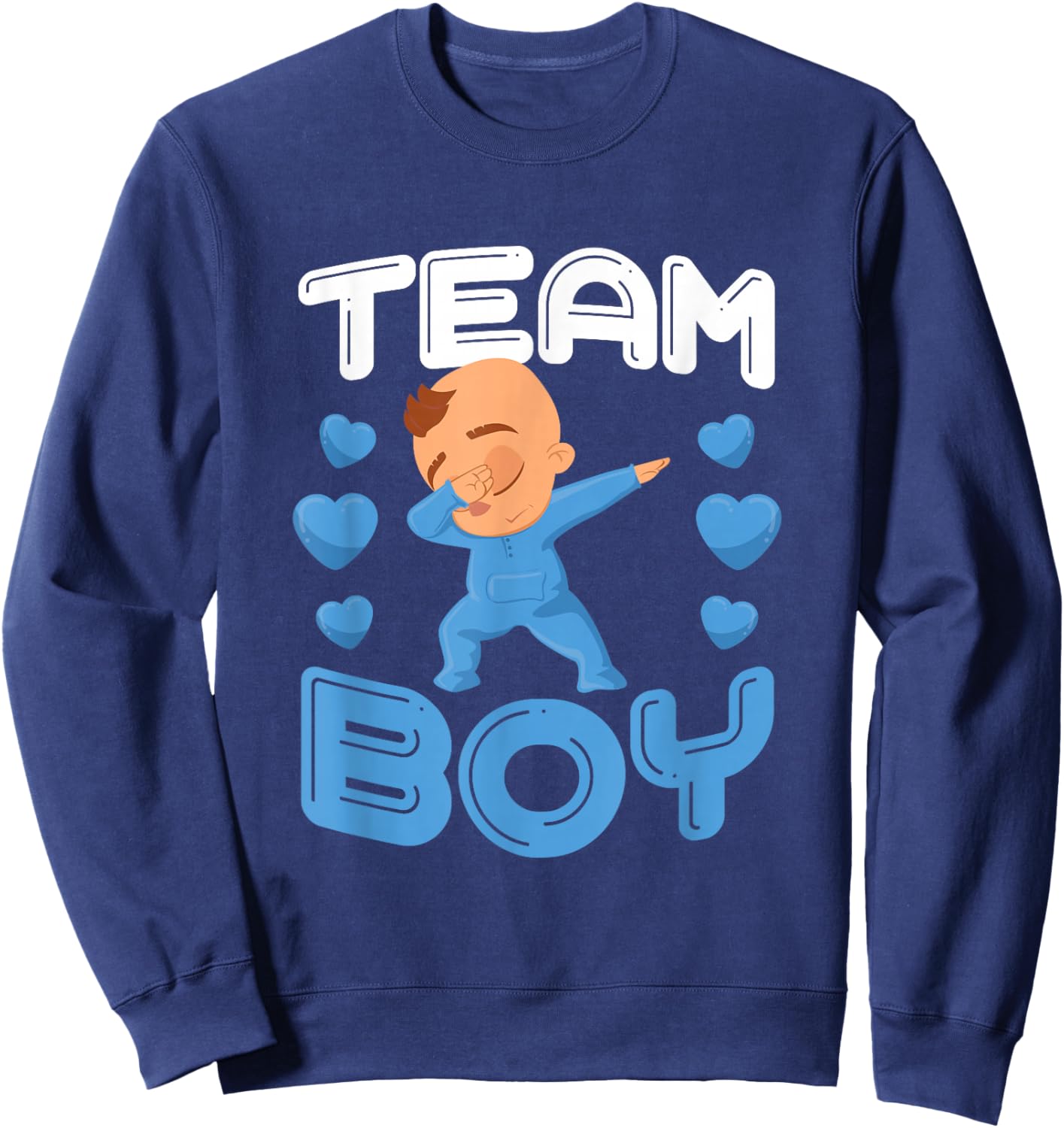 Cool Team Boy Gender Reveal Dabbing White Baby It's A Boy Sweatshirt - Sweatshirt | Navy