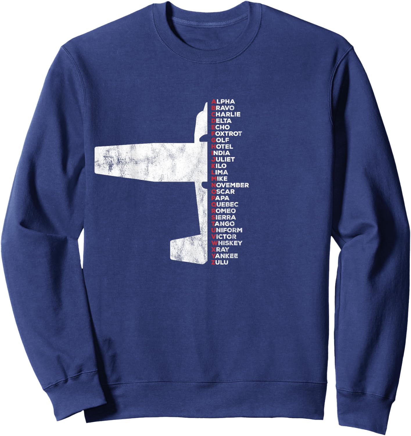 Pilot Phonetic Alphabet C172 Airplane Piper Sweatshirt - Sweatshirt | Navy