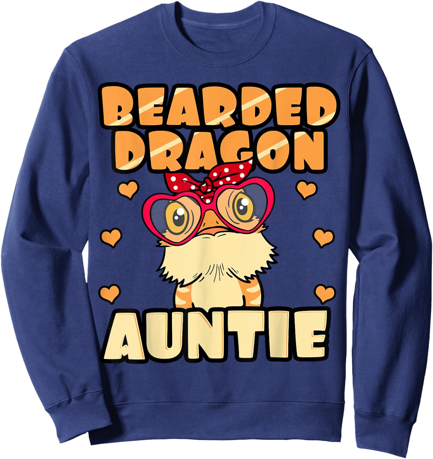 Bearded Dragon Auntie Lover Pogona Pet Lizard Owner Aunt Sweatshirt - Sweatshirt | Navy