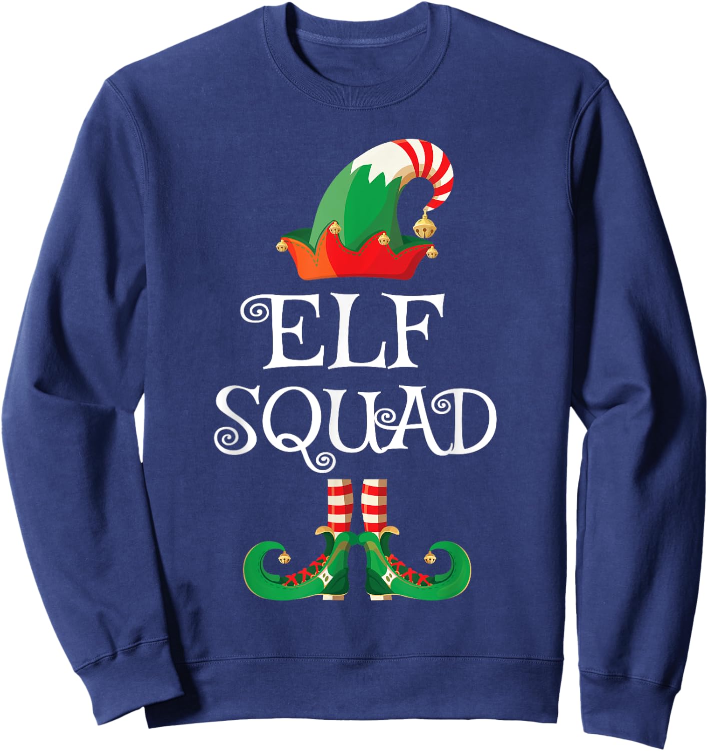 Elf Squad Shirt Funny Family Matching Christmas Sweatshirt - Sweatshirt | Navy